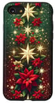 Coque pour iPhone SE (2020) / 7 / 8 Poinsettia Noël Fleur Plante Étoiles Design Festif