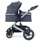 Pixini Poussette 3 en 1 NEYLA, Trio, Enfant, Siège Auto, Accessoires (Gris/Anthracite)