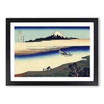 Big Box Art Hokusai Japanese Oriental Musashi Province Framed Wall Art Picture Print Ready to Hang, Oak A2 (62 x 45 cm)