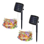 jieGorge 5M 50Lights Outdoor Solar Powered Copper Wire Light String Fairy Party Decor, Home Decor for Easter Day (Multicolor)