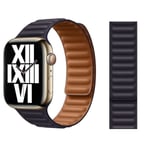 Officiell Apple Watch läderlänkrem 42 mm 44 mm 45 mm 49 mm (M/L) - Svart - Öppen detaljhandelsförpackning MY9N2ZM/A Midnight Black