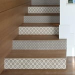 Ambiance Sticker Adhésifs Escalier Carrelages Contremarche Konrad Sticker Autocollant Pour Escalier Carreaux de Ciment - 2 bandes de 18 cm x 126 cm