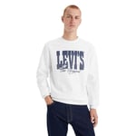 Levi's Men's Standard Graphic Crew, Western Htg Logo White+, S