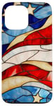 Coque pour iPhone 13 Pro Max Vitrail rouge patriotique vintage