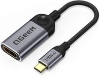 QGeeM USB C to HDMI Adapter 4K Cable, Portable USB Type-C to HDMI Adapter [Thunderbolt 3/4] for MacBook Pro/Air, iPhone 15 Pro Max, Dell XPS, Pixelbook, Surface IPad Pro,Galaxy and More