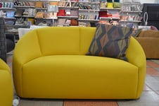 Round Sofa Yellow 2 Seater Sofa OVAL Cosy Small Couch Brand New Prototype