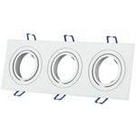 V-tac - Spot encastré rectangulaire 3GU10 et GU5.3 (MR16) Triple led Support Blanc Couleur Ajustable