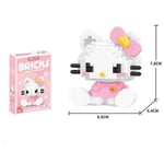 Byggkloss Sanrio Anime Figur Kuromi Monterade Leksaker Dekorativ Prydnad Modell Min Melodi Barnpussel Gåvor[HK] Hello kitty with box