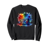 Splash Art Boombox Old School 80s Music Hip Hop Sweatshirt