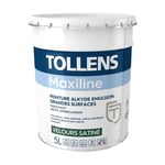 Peinture TOLLENS professionnelle Maxiline Velours Satiné Votre teinte: Peinture Blanche - Conditionnement: 5 Litres