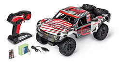 Carson 500404260 1:10 Amphi PowerTruck 2.4GHz 100% RTR Rouge - Voiture télécommandée, véhicule RC, Batteries et radiocommande incluses, Voiture RC, durée de Conduite 20 Minutes