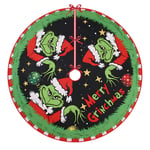 Christmas Tree Skirt Base Floor Mat Cartoon GRINCH Party Ornament Short Plush