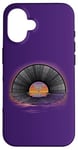 iPhone 16 Retro Vintage Vinyl Sunset Reflection LP Vinyl Record Case