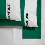 SWEET HOME Pantone™ Parure de lit 2 Places en Coton avec draps 240 x 280 cm + taies d'oreiller 50 x 80 cm + Drap Housse 180 x 200 cm pour Matelas jusqu'à 25 h, Vert/Blanc