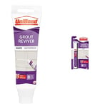 UniBond Grout Reviver White 125ml & Grout Reviver Pen, White Grout Pen for Restoring Bathroom Grout Joints, Easy to Use Tile Grout Pen, Grout Whitener for Restoring Discoloured & Faded Joints, 1x7ml