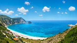 Petani Beach summer panorama Kefalonia Greece