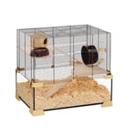 Ferplast Cage for Hamsters and Mice Karat 60 Small Rodents, Two Floors with Accessories, in Glass and Metal