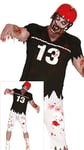 FIESTAS GUIRCA Déguisement de quarterback zombie apocalyptique pour homme – Uniforme de lycée de football américain de rugby sanglant – Costumes d'Halloween pour homme Taille adolescents 14-16 ans