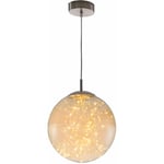 Suspension boule lampe suspension lampe de chambre ronde chaîne lumineuse led, verre ambre, 10W 800L, DxH 25x150 cm, nino 34152523