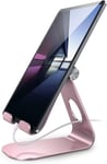 Support Tablette,Support Tablette Réglable - Support Dock pour 2022 iPad Pro 9.7,10.5,12.9,iPad Air 2 3 4,iPad Mini 2 3 4,iPhone,Switch,Samsung Tab,d'autres Smartphones - Rose Gold(Q137)