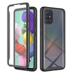 XINNI Coque pour Samsung Galaxy A51 4G Antichoc Housse avec Protège écran, 360 Degrés Full Body Etui Solide Double Face Bumper Portable Transparent Housse