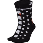 Nike Sneaker Sox Polka Dot Crew Socks UK 5 - 8 EUR 38 - 42 Black Orange White