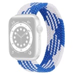 Apple Watch Series 8 (45mm) / Watch Ultra klockarmband i elastisk nylon - Blå / Vit Storlek: M Blå