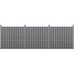 Neu.holz Kit de 3 Clôtures Barrière Brise Vue Brise Vent Bois Composite (wpc) Gris 185 x 562 cm