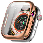 Apple Watch 10 (42mm) Fleksibelt Plast Deksel med Skjermbeskyttelse - Rose Gold