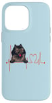 Coque pour iPhone 14 Pro Max EKG de battements de cœur pour chiens Wolf Spitz Funny Dogs My Cardio