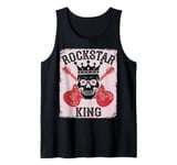 Rockstar King Skull Crown Crossed Guitars Tank Top