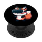 Cute Fox VR Fox Jeu de réalité virtuelle PopSockets PopGrip Interchangeable