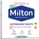 Milton Steriliser Tablets - Effective For 24hrs - Rinse Free -  28 Tablets