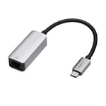 Amazon Basics Adaptateur aluminium USB 3.1 Type-C vers Gigabit Ethernet RJ45, Gris 5,23 cm x 2,06 cm x 1,5 cm