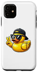 Coque pour iPhone 11 Canard en caoutchouc jaune rétro cool dans les années 70 80 Funny Duck