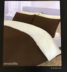 Rapport Home Housse de Couette réversible en Coton Polyester Chocolat/crème pour lit Double