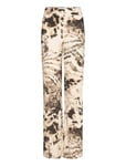 Mango Fluid Animal- Print Trousers Beige