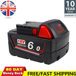 Battery 6.0Ah Lithium-Ion For Milwaukee M18B5 18V M18 XC M18B6 48-11-1850 5ah UK