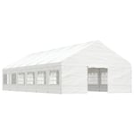 vidaXL Paviljong med tak vit 13,38x5,88x3,75 m polyeten Vit