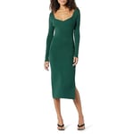 The Drop Women's Cameron Ribbed Sweetheart Neckline Midi Sweater Dress, Green, 5XL Plus