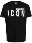 Dsquared2 Mens Icon Spray Logo-print T-shirt in Black Cotton - Size X-Large