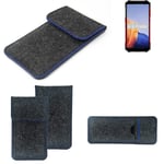 Felt Case for Ulefone Armor X9 dark gray blue edge Cover bag Pouch