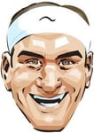 FoxyPrinting Roger Federer Cartoon Celebrity Cardboard Party Face Mask Fancy Dress