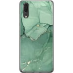 Huawei P20 Transparent Mobilskal Grön Marmor