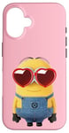 Coque pour iPhone 16 Minions Cute Bob In Love Heart Shaped Glasses Portrait