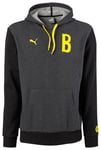 PUMA Sweat-Shirt à Capuche pour Homme Équipe BVB Motif B L Gris