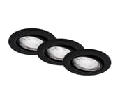 Brilo - SETTI 3x LED Kylpyhuoneen upotettava valo 1xGU10/5W/230V IP23 musta