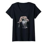 Womens Mother Elephant and Child - African Elephants V-Neck T-Shirt