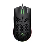 Noua Bullet Mouse Gaming sans fil, capteur optique Pixart 3360 jusqu'à 24 000 ppp, 7 boutons programmables, Logiciel inclus, souris ergonomique de jeu légère avec coque en nid d'Ape et Skin en silicone