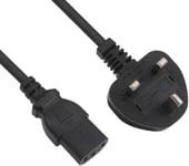 HotTopStar 2.5M Computer Power Cable, UK PC Power Cable, 10A 250V 3Pin Plug Power Cable Kettle Lead C13 Power Cord Compatible for PC Computers, Monitors, TV's and Hi-Fi Equipment